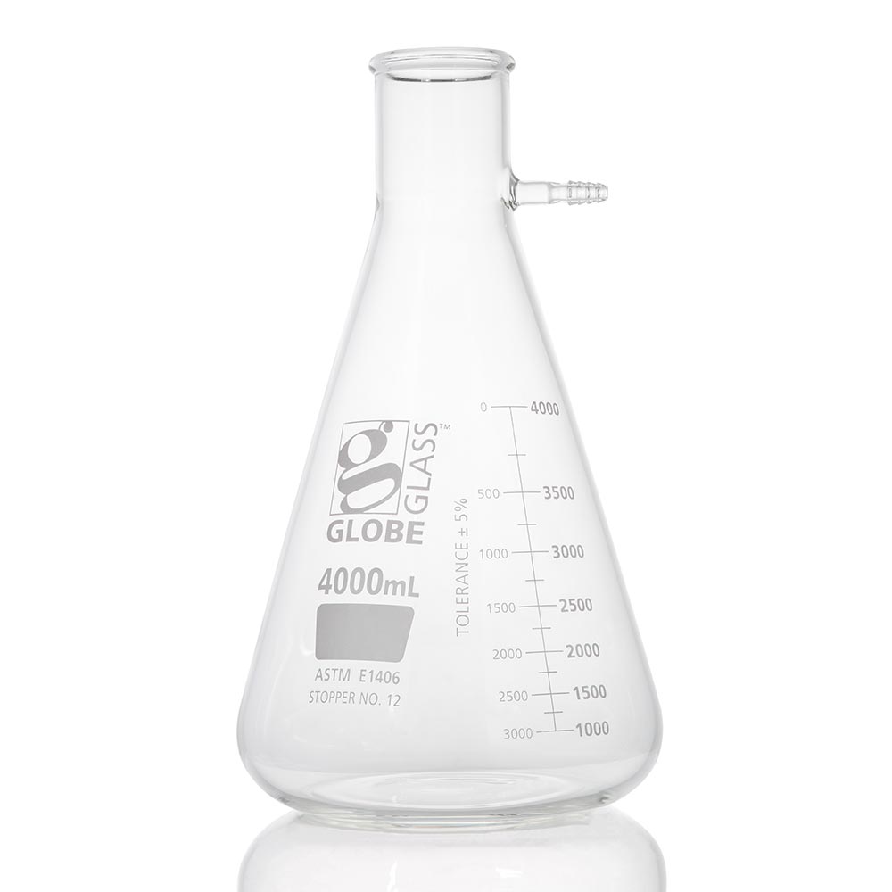 Globe Scientific Flask, Filter, Globe Glass, 4000mL, Dual Graduations, ASTM E1406, 1/Box Image